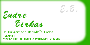 endre birkas business card